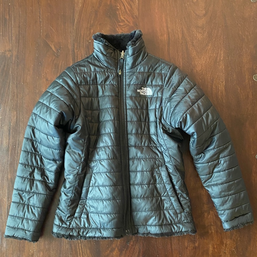The North Face Girls' Black Quilted Reversible Jacket